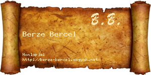Berze Bercel névjegykártya